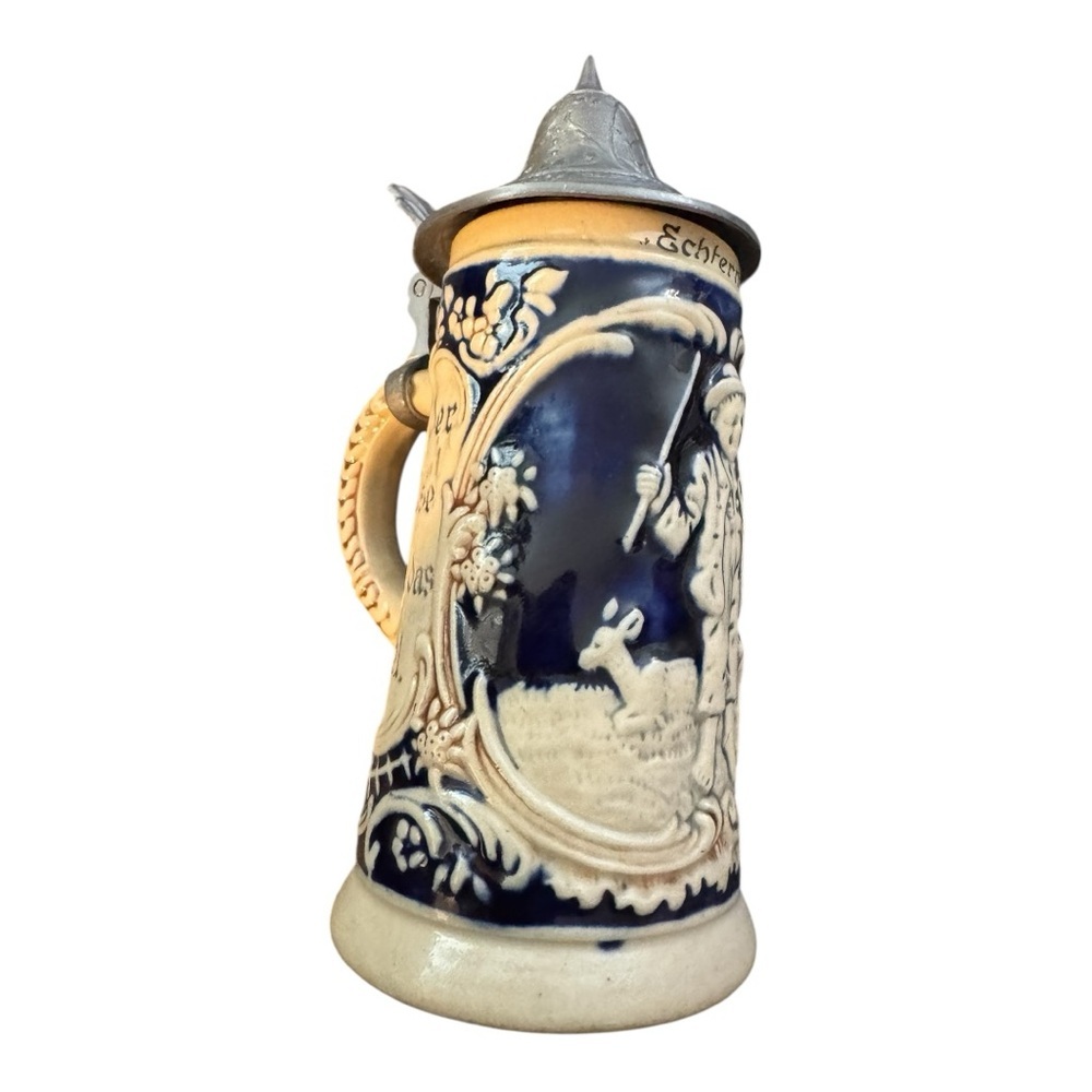 Vintage Ceramic Mini Beer Stein with Lid - Picture 6 of 9